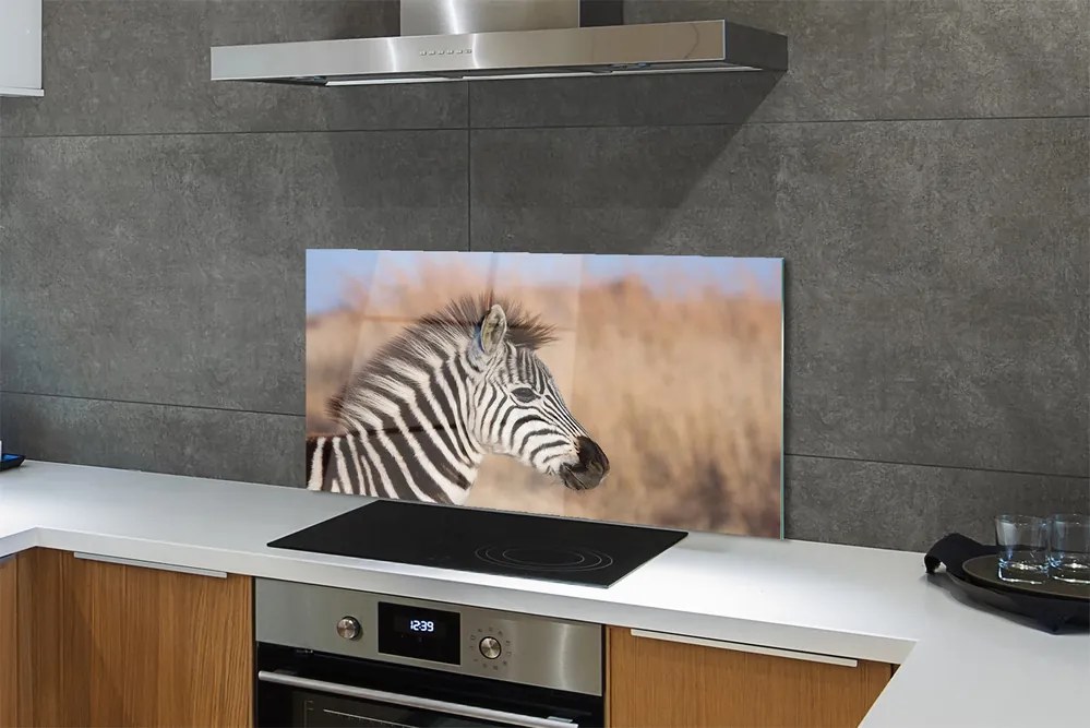Panel szklany do Kuchni Spojrzenie Dzikiej Zebry