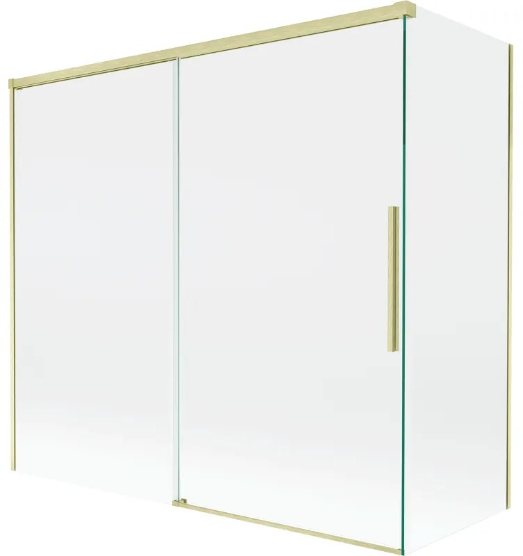 Mexen Rox parawan nawannowy 2-skrzydłowy rozsuwany 170 + 70 x 150 cm, transparent, złoty szczotkowany - 8C9-170-070-55-00