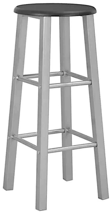 Srebrne metalowe dwa stołki barowe W2-Z65