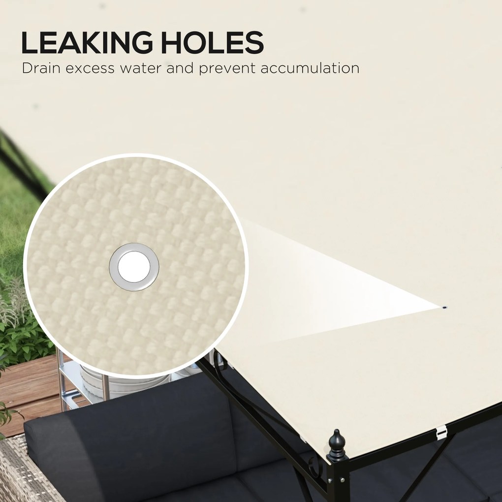 Outsunny Zastępczy Daszek do Markizy - z Płachtą Odporną na Warunki Atmosferyczne, 297 cm x 243 cm, Beżowy