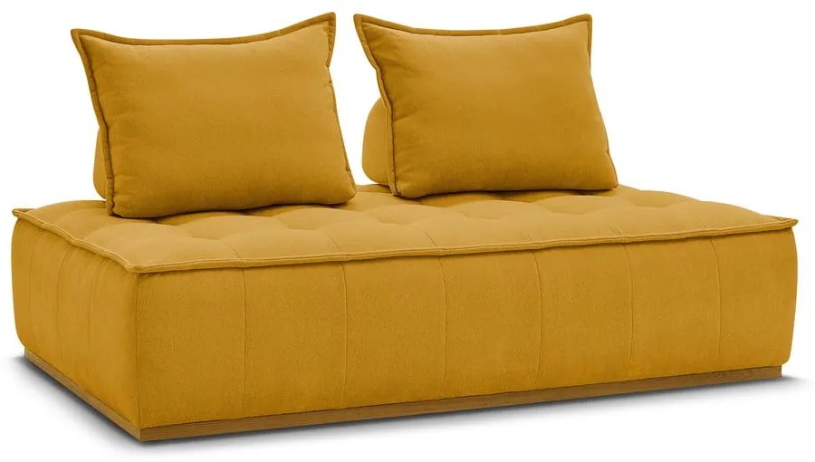 Musztardowa sofa z tkaniny szenilowej 175 cm Elisa – Bobochic Paris