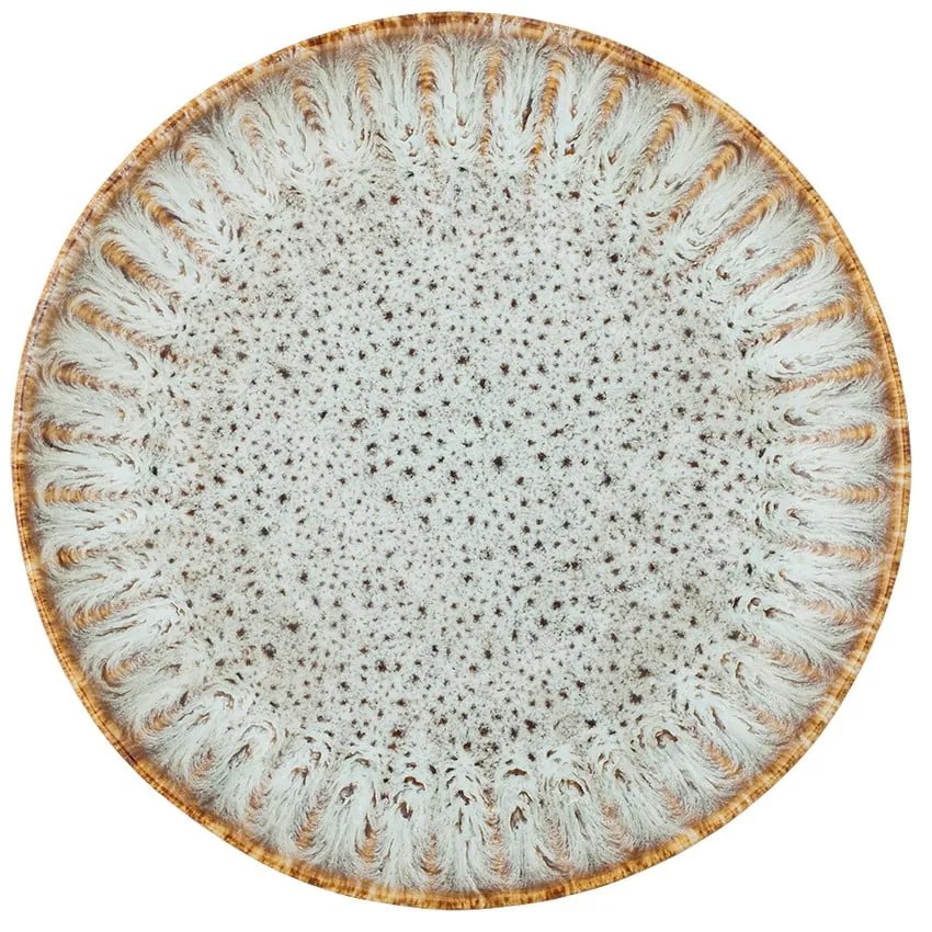 Niebiesko-beżowy kamionkowy talerz do serwowania ø 17 cm Fleur – Bloomingville