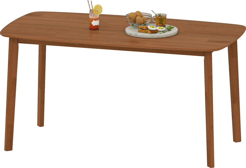 HOMCOM Stół Jadalny, Styl Country, Lakierowana Powierzchnia, Drewno, 150 x 80 cm, Brązowy