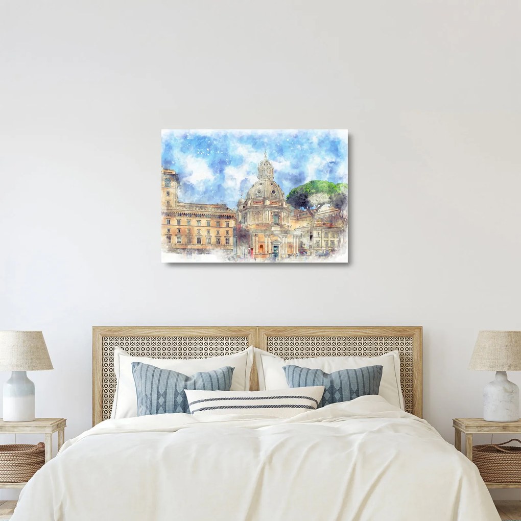 Obraz na szkle - Kościół Santa Maria di Loreto, Rzym, Włochy (70x50 cm)