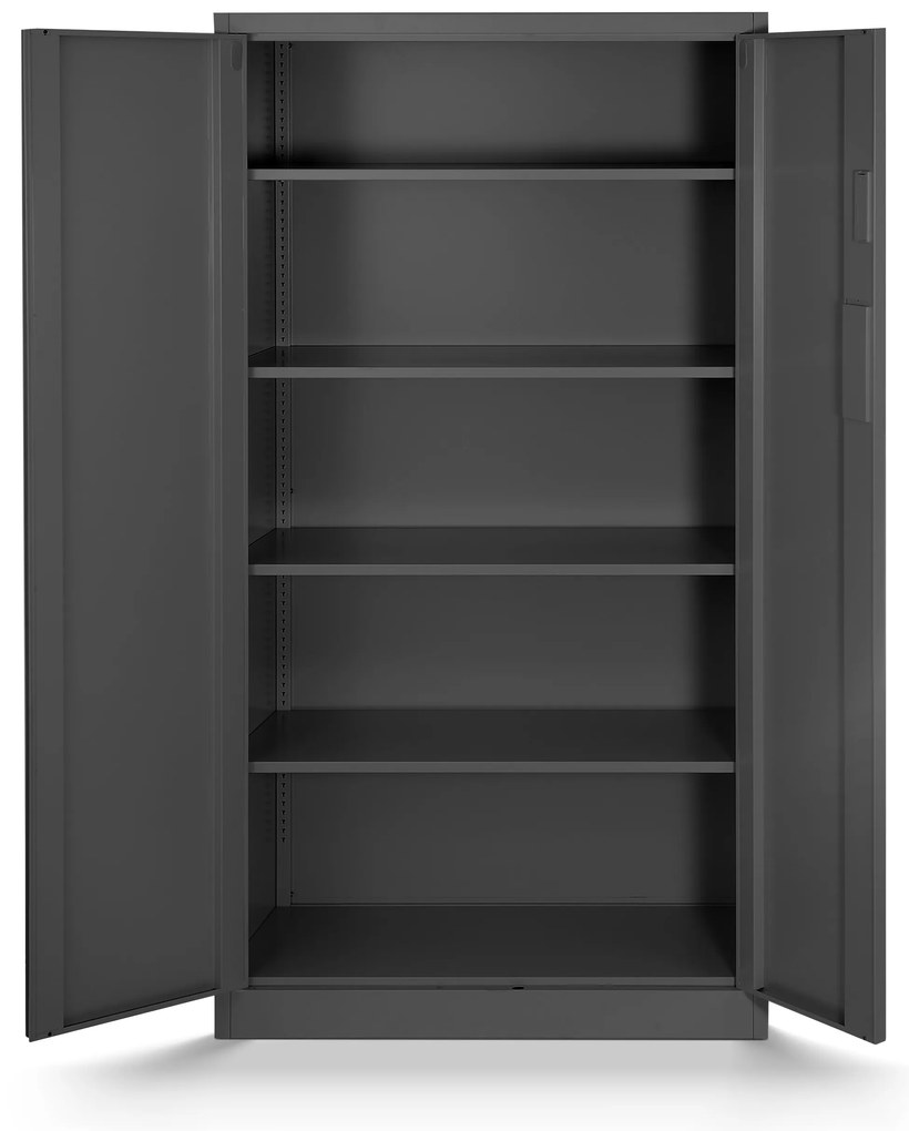 Biurowa szafa metalowa na akta DANIEL, 900 x 1850 x 400 mm, antracytowa