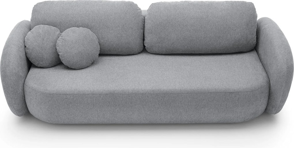 Masseno Sofa AMICO z funkcją spania i pojemnikiem na pościel, Rozkładana sofa - Szary, ARAGON 93
