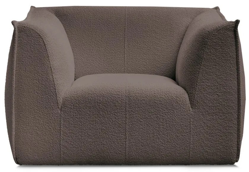 Brązowy fotel z materiału bouclé Giorgia – Bobochic Paris