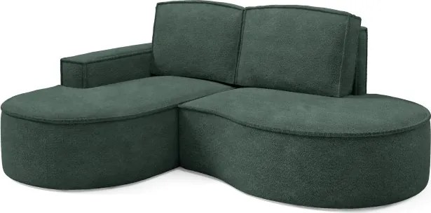 Narożnik MOLLY Lewostronny bez funkcji spania, wolnostojący tkanina ABRIAMO 09 Zielony