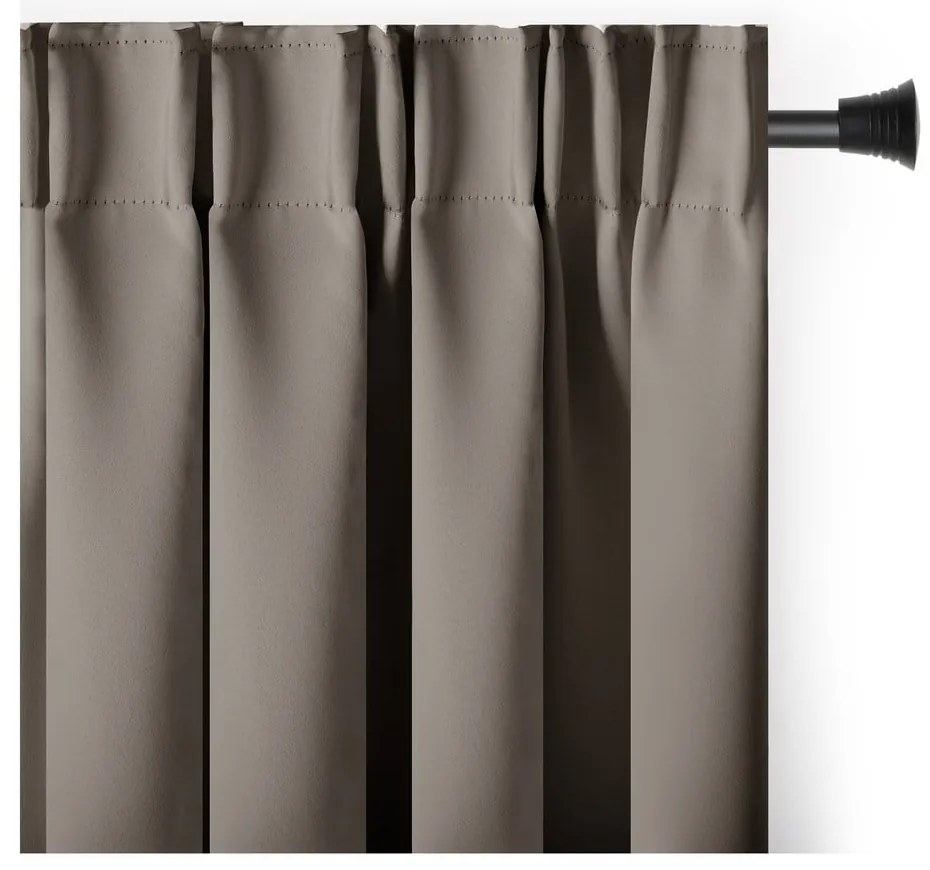 Szarobrązowa zaciemniająca zasłona termiczna 140x270 cm Pleat – Restilo