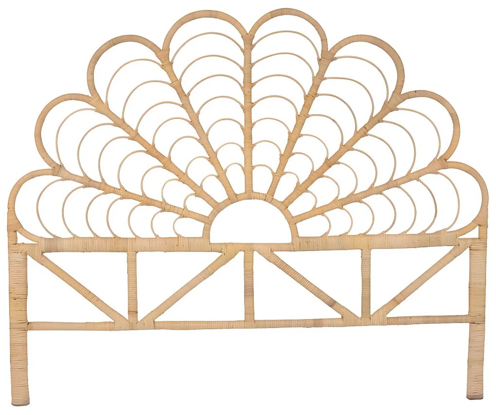 Zagłówek łóżka 160 cm - Rattan - Naturalny - FLOSIA