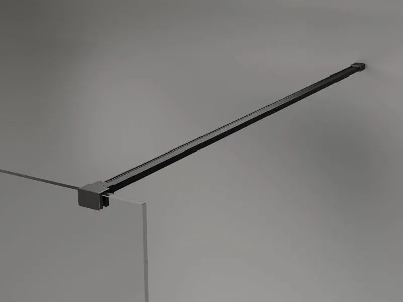 Mexen Kioto-X ścianka prysznicowa Walk-in 120 x 200 cm, transparent 10 mm, czarna - 800-120-101-70-00-X