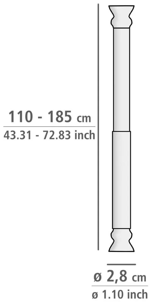 Biały drążek na zasłonę prysznicową 110 - 185 cm – Wenko