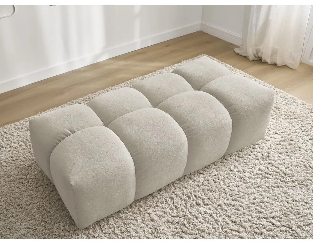 Beżowy podnóżek z tkaniny szenilowej Everest – Bobochic Paris