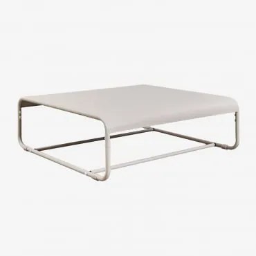 Prostokątny Stolik Kawowy Ogrodowy 105x100 Cm Ze Stali Oporto Kremowa Tapioca - Sklum