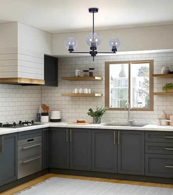 Industrialna lampa wisząca ze szklanymi kloszami - S817 H1-N84