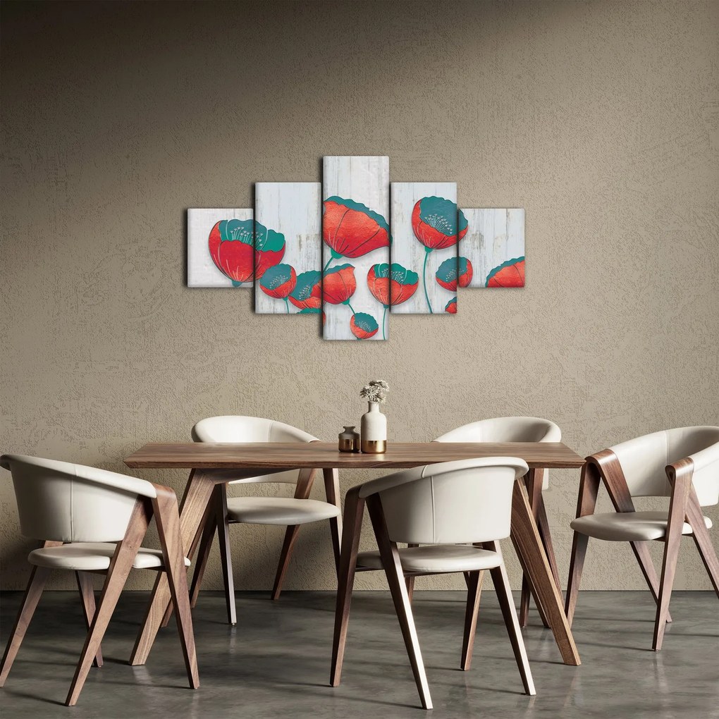 Obraz - Maki - nafta (125x70 cm)