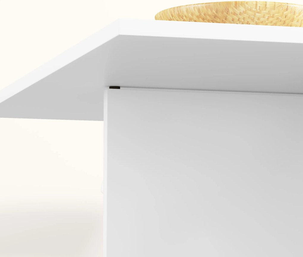 HOMCOM Składany Stół dla 2-4 osób, Składany Stół Kuchenny z Przesrzenią do Przechowywania, Rozkładany na Kołach, Biały