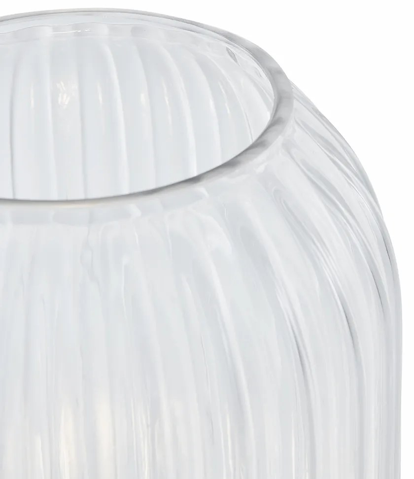 Lampa podłogowa w stylu art deco z mosiądzu z przezroczystym szkłem - Rid ArtDeco Oswietlenie wewnetrzne