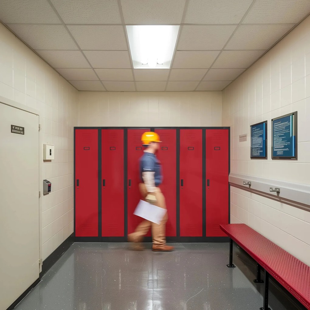 Szafa socjalna czterokomorowa Kacper 80x50x180 cm antracyt/czerwony