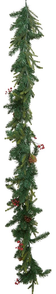 Girlanda świąteczna, choinka z jagodami i szyszkami, 180 cm