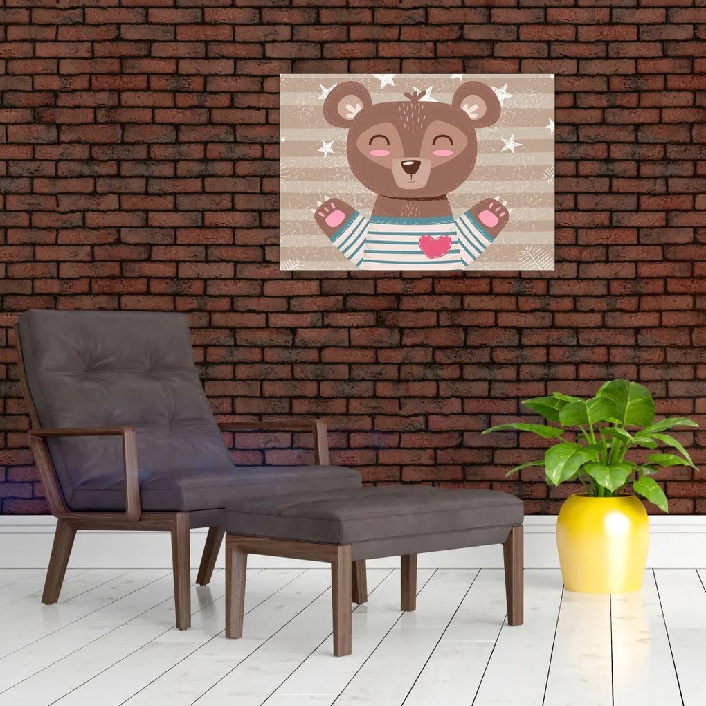Obraz - Kochający niedźwiadek (70x50 cm)