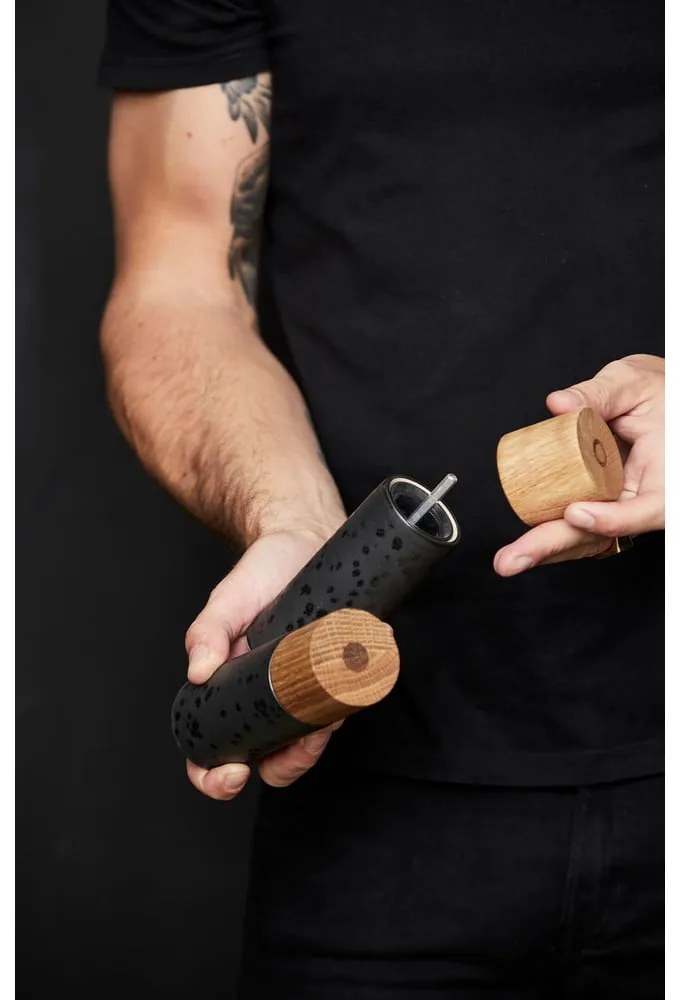 Czarny zestaw młynków do pieprzu i soli 2 szt. ceramiczny Gastro Black – Bitz