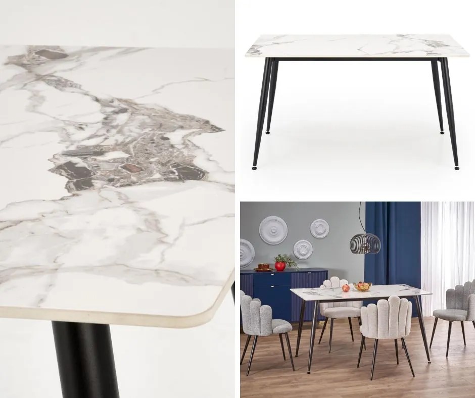 Stół do jadalni z blatem ze spieku Emilio 140 Halmar