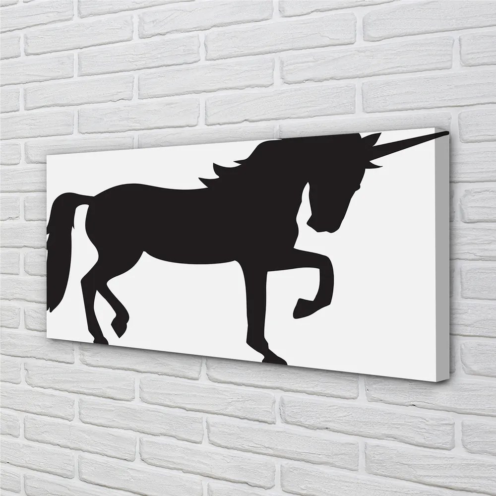 Obraz drukowany na płótnie Mistyczny Czarny Jednorożec