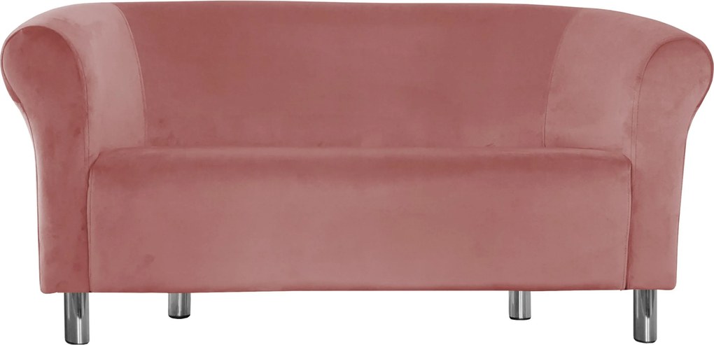 Sofa Milo tkanina Welur wygodna sofa tapicerowana do salonu i poczekalni : Kolor nogi - Chrom, Kolor tkaniny - VELVET - MG58, Typ tkaniny - Velvet, Wysokość nogi - 15 cm