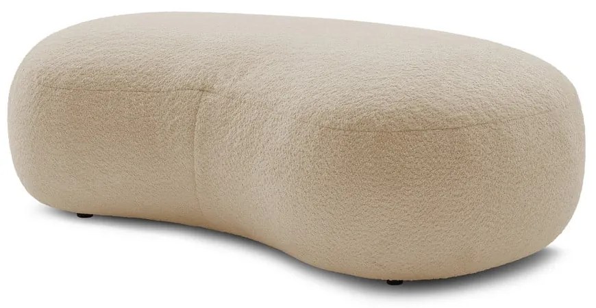 Beżowy podnóżek z materiału bouclé Saint-Germain – Bobochic Paris