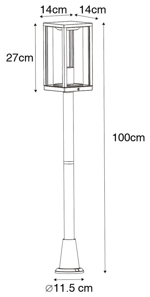 Zewnetrzna Vintage'owa lampa podłogowa zewnętrzna antyczne złoto 100 cm IP44 - CharloisPrzemysłowy Oswietlenie zewnetrzne