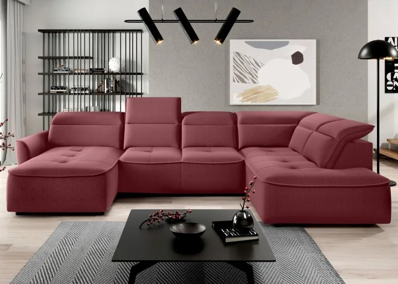 Narożnik MURILLO XL z elektryczną regulacją siedziska Prawostronny w tkaninie VOUGE 07 WERSAL