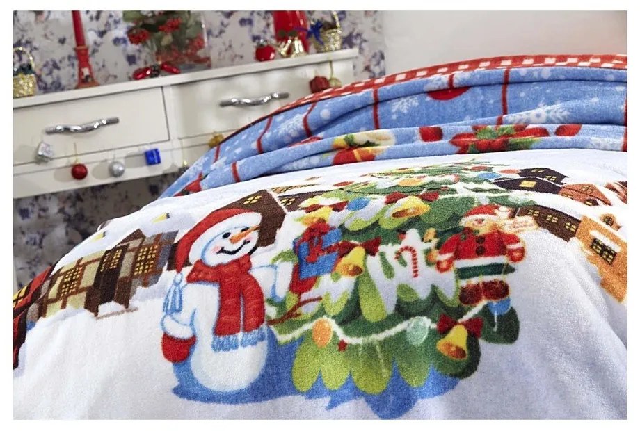 Koc ze świątecznym motywem z mieszanki bawełny 150x200 cm – Mila Home