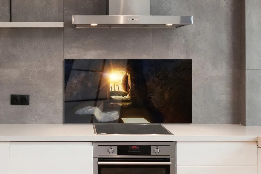 Szklany Panel Jaskinia i Krzyże o Poranku