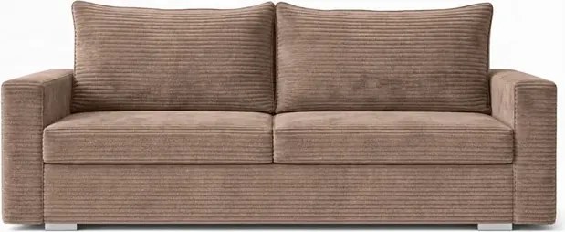 Sofa z Funkcją Spania DRAVOS Ciemnobeżowa Sztruksowa Nowoczesna