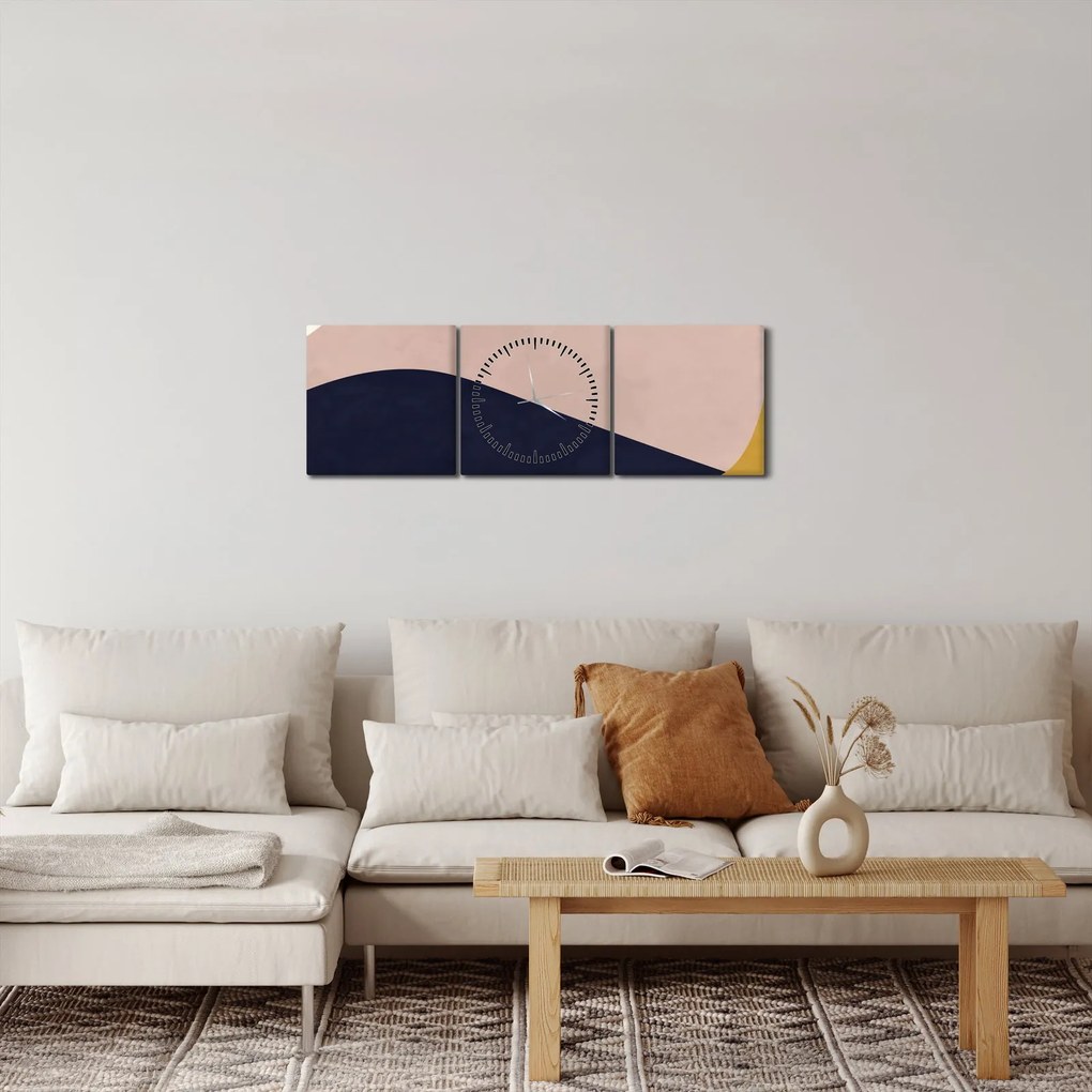 Obraz - Akwarelowe góry N⁰2 (z zegarem) (90x30 cm)
