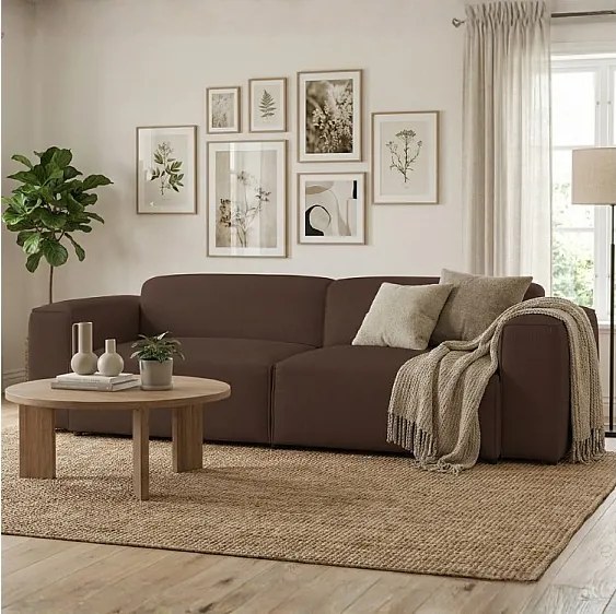 HUNZA – sofa 3-osobowa z funkcją spania 152x202 cm, tkanina Fjord 47 brązowa