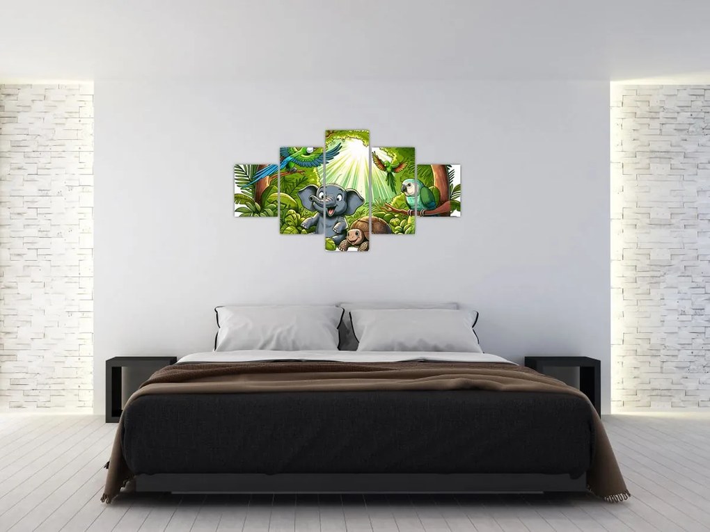 Obraz - Wesołe zwierzątka (125x70 cm)