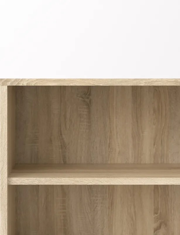 Niski regał biurowy z dwoma półkami Prima dąb sonoma