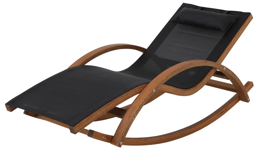 Leżak ogrodowy bujany Larice czarny PATIO