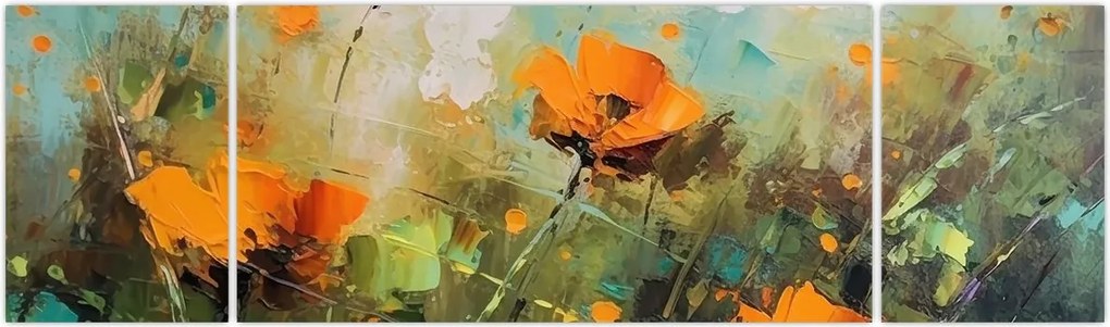 Obraz - Kwiaty (170x50 cm)