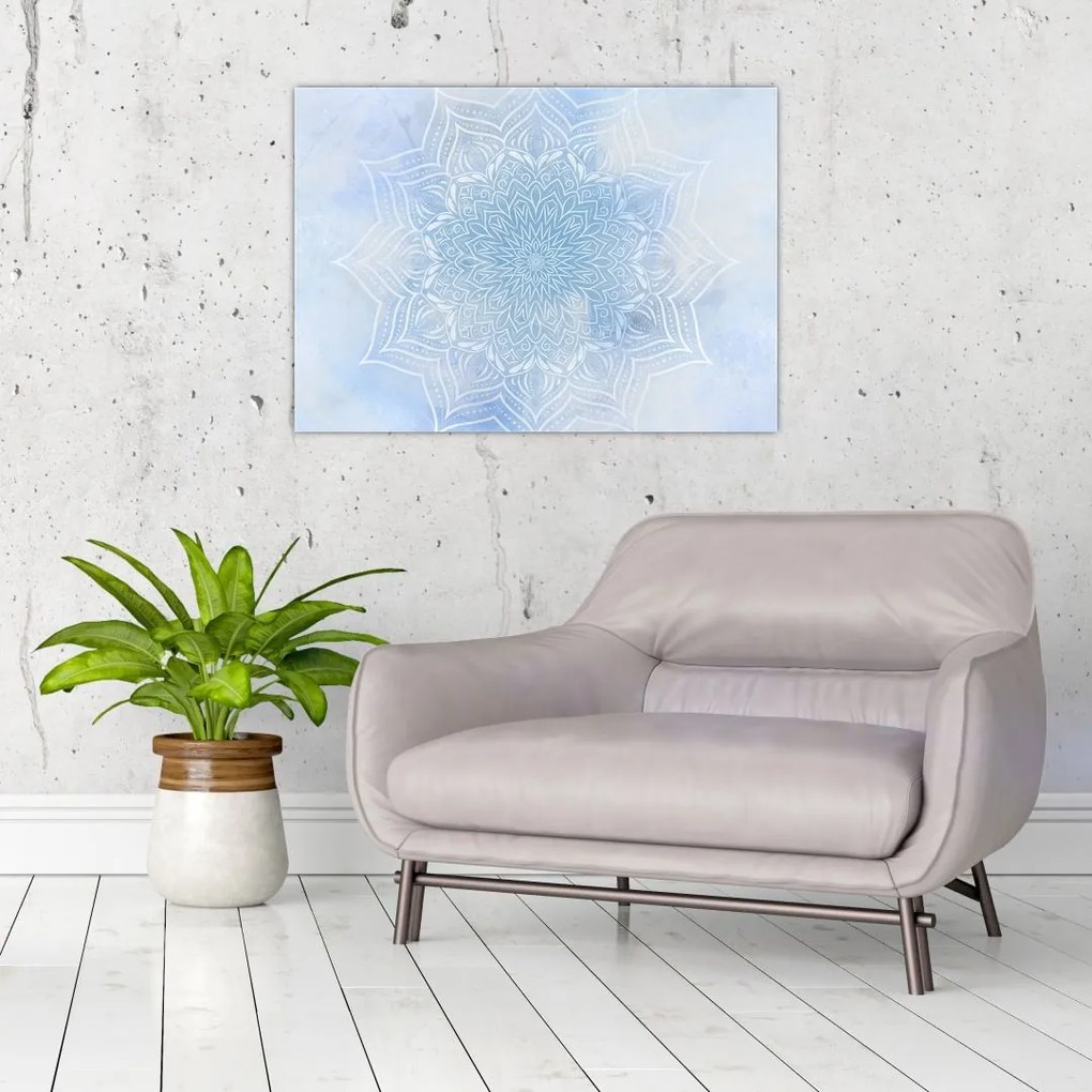 Obraz na szkle - Zimowa mandala (70x50 cm)