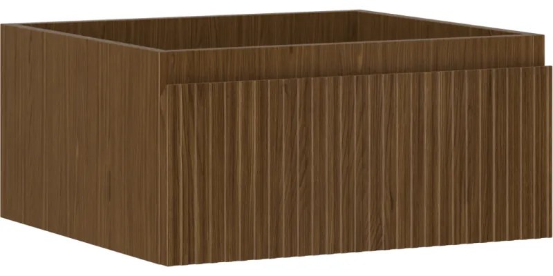 Mexen Rivel szafka łazienkowa podumywalkowa 50 cm, 1 szuflada, ryflowana , orzech - 91A20-05023-1-BF86