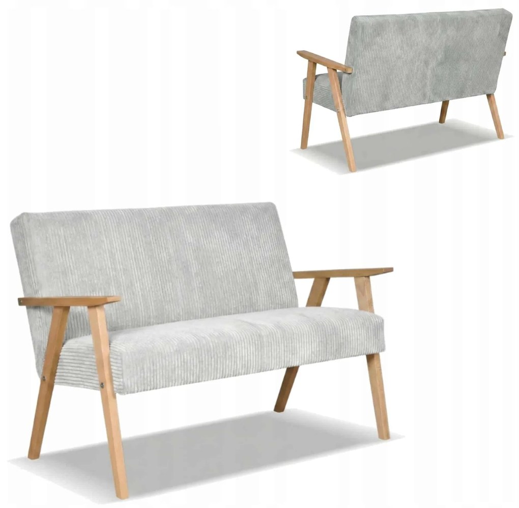 Sofa w stylu PRL retro vintage SOLER Family Meble szary sztruks Anafi