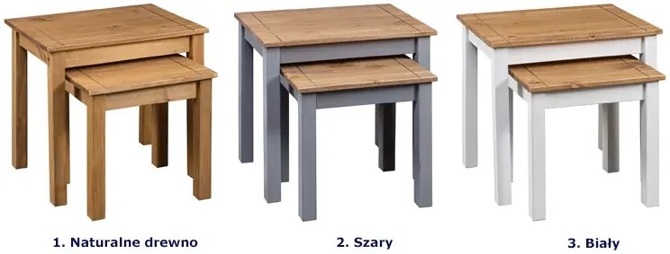 Zestaw 2 stolików wsuwanych pod siebie drewno sosnowe S7-D84