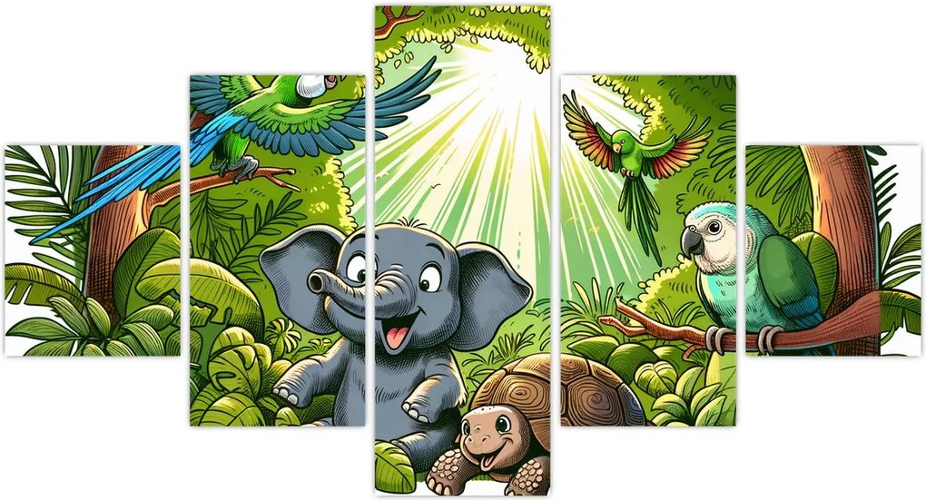 Obraz - Wesołe zwierzątka (125x70 cm)