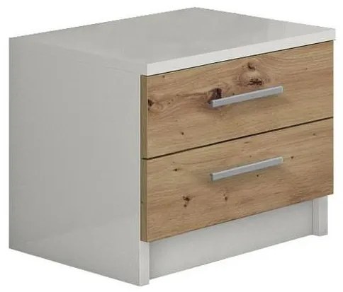 Szafka nocna TOD biały/dąb artisan