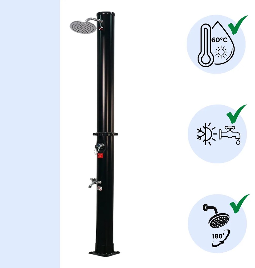 Prysznic solarny DELFINA, 20l, czarna Jurhan