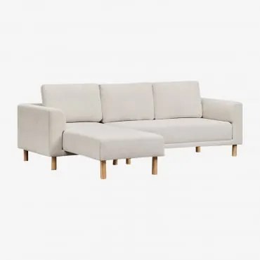 Sofa Z Szezlongiem Na 3 Miejsca Z Tkaniny Caspian Szenila Kremowy Beż - Sklum