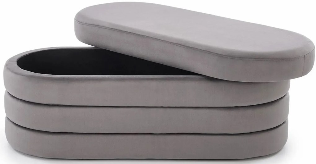 Nowoczesna szara pufa ze schowkiem L3-H06